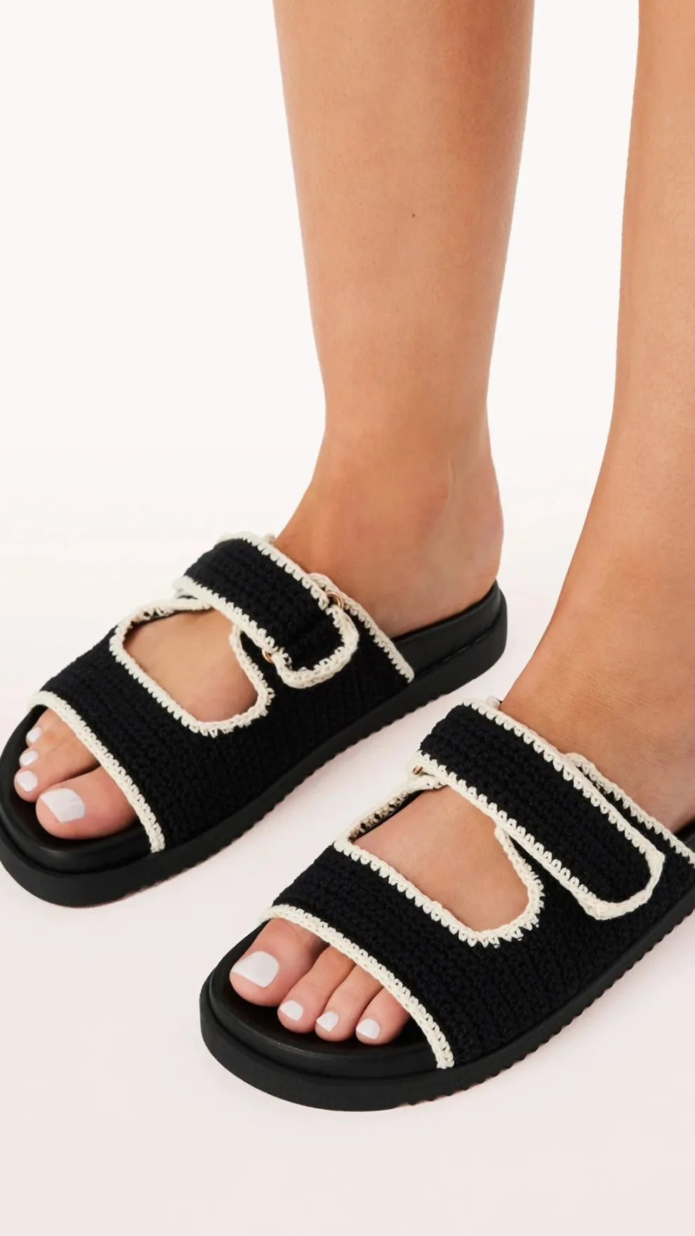 Abbot Sandals - Black / White Contrast