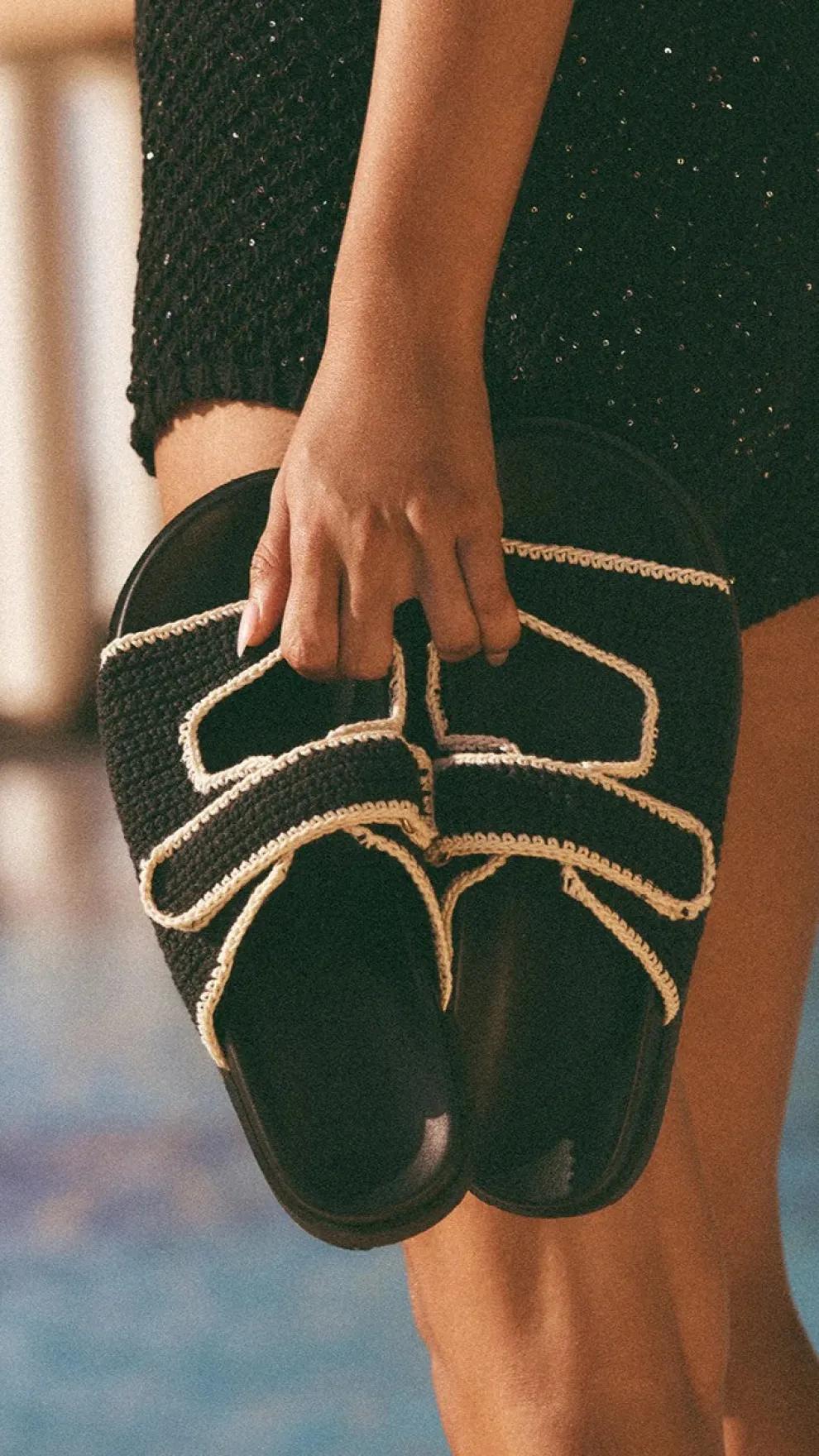 Abbot Sandals - Black / White Contrast