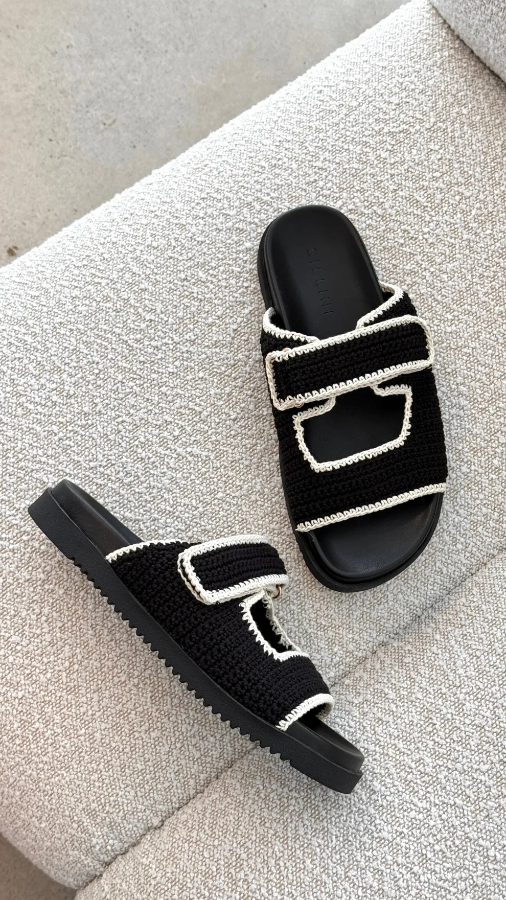 Abbot Sandals - Black / White Contrast