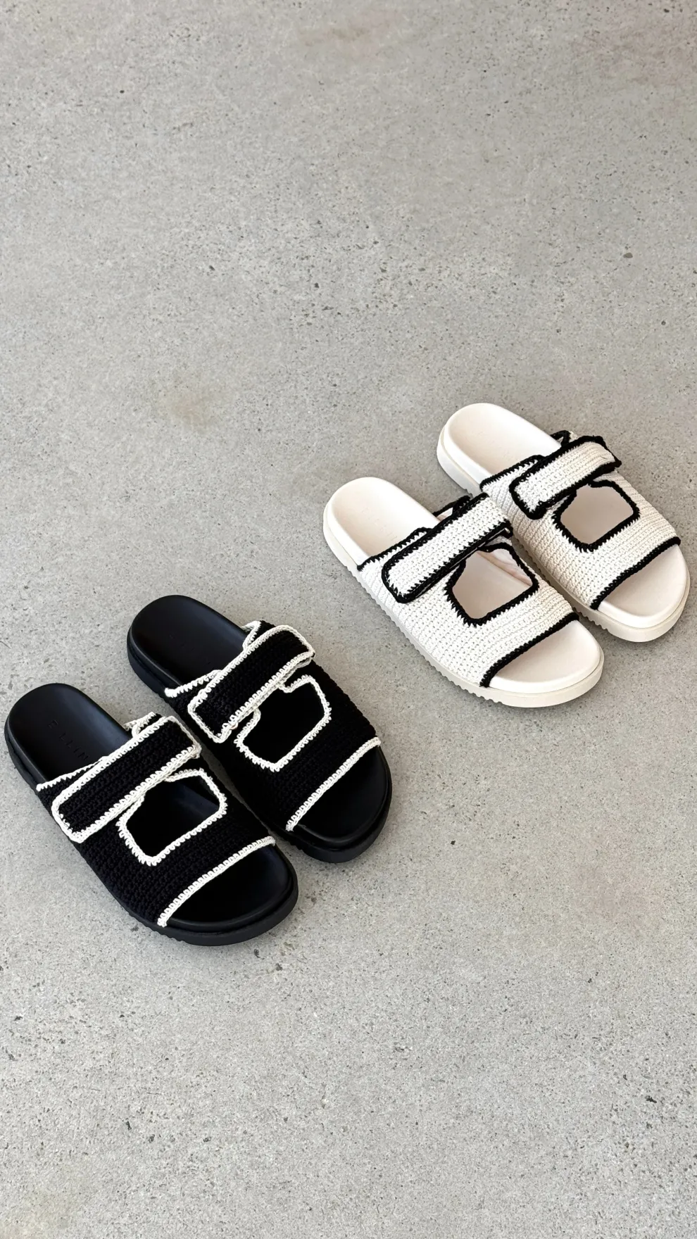 Abbot Sandals - White / Black Contrast