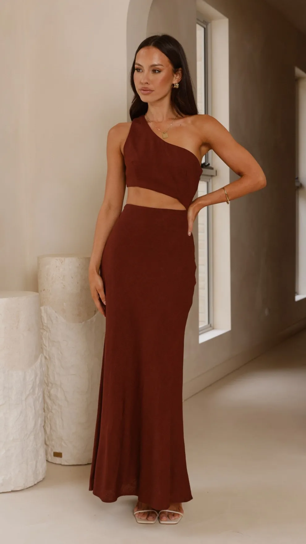 Abia Maxi Dress - Chocolate