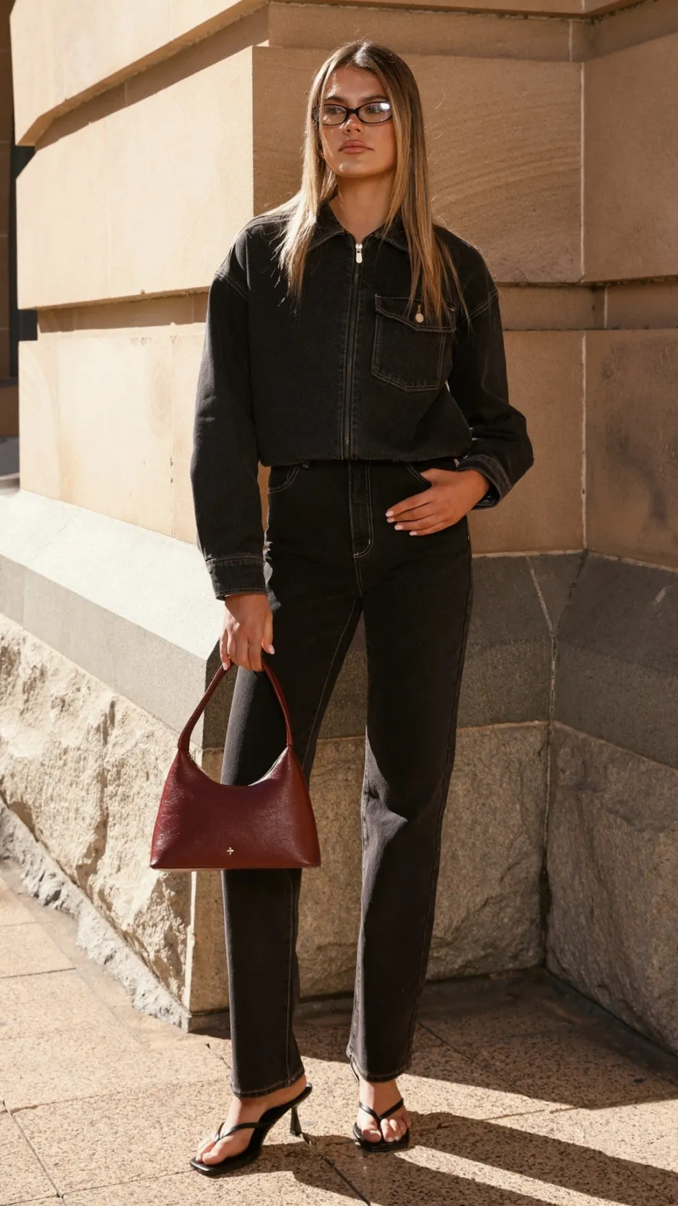 Abrand Denim Bomber Cara - Washed Black