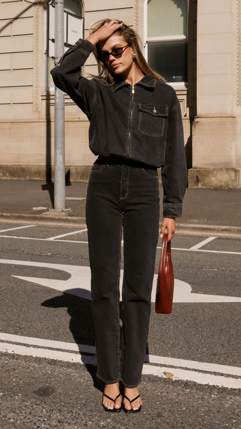 Abrand Denim Bomber Cara - Washed Black