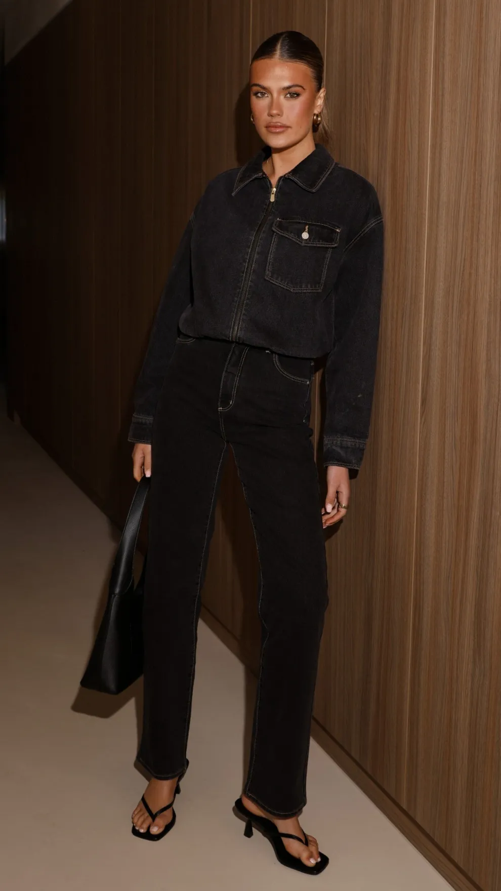 Abrand Denim Bomber Cara - Washed Black