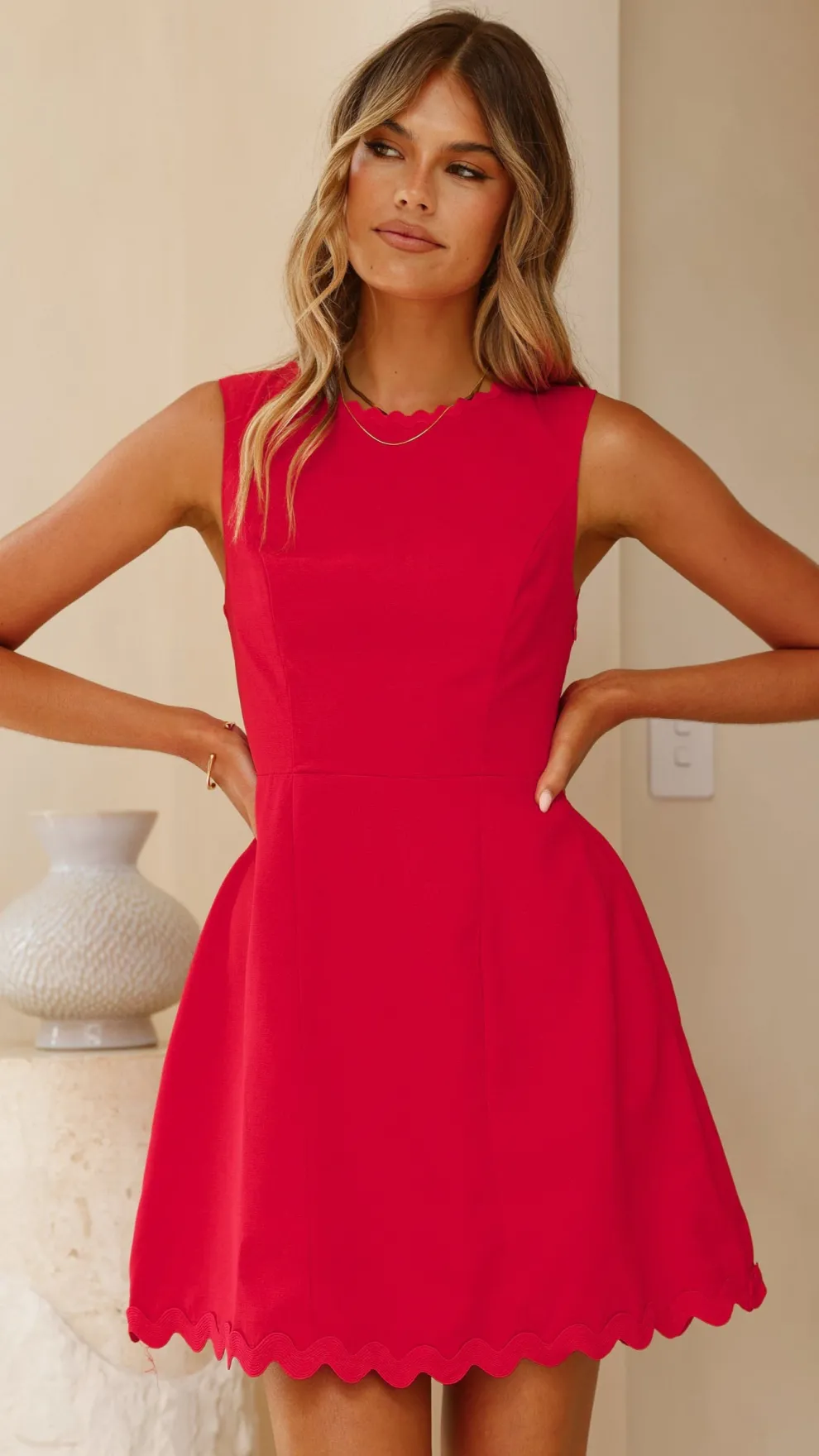Aceline Mini Dress - Red