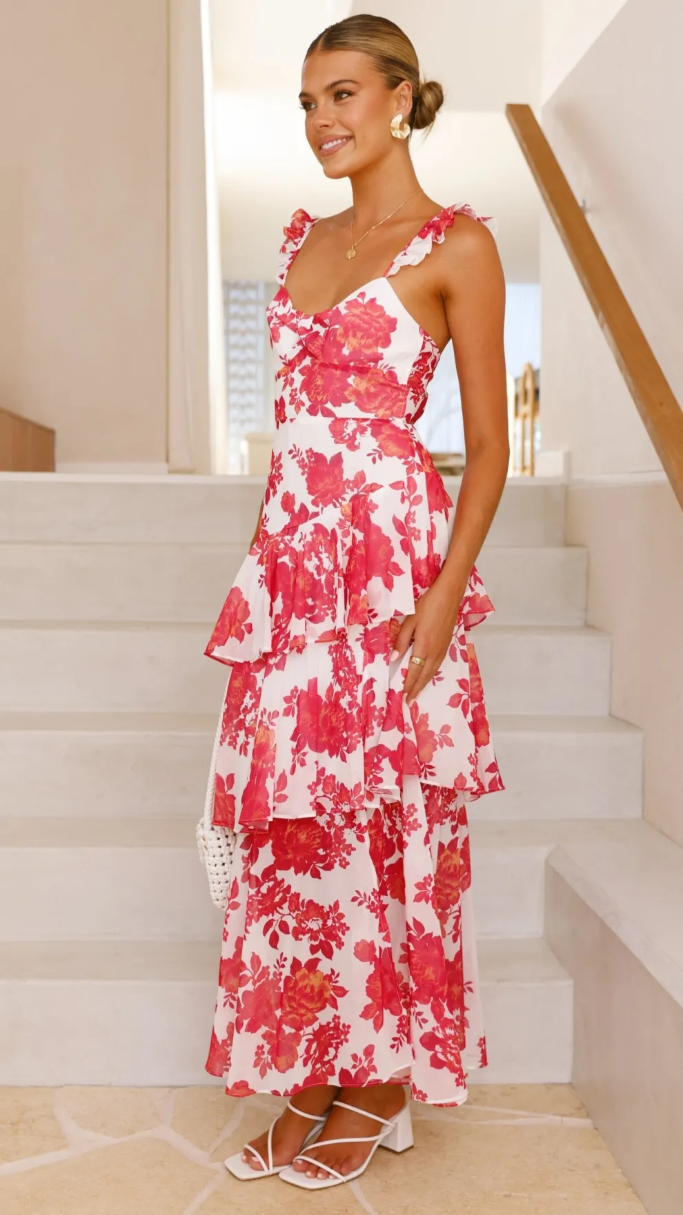 Achelle Maxi Dress - Red Floral