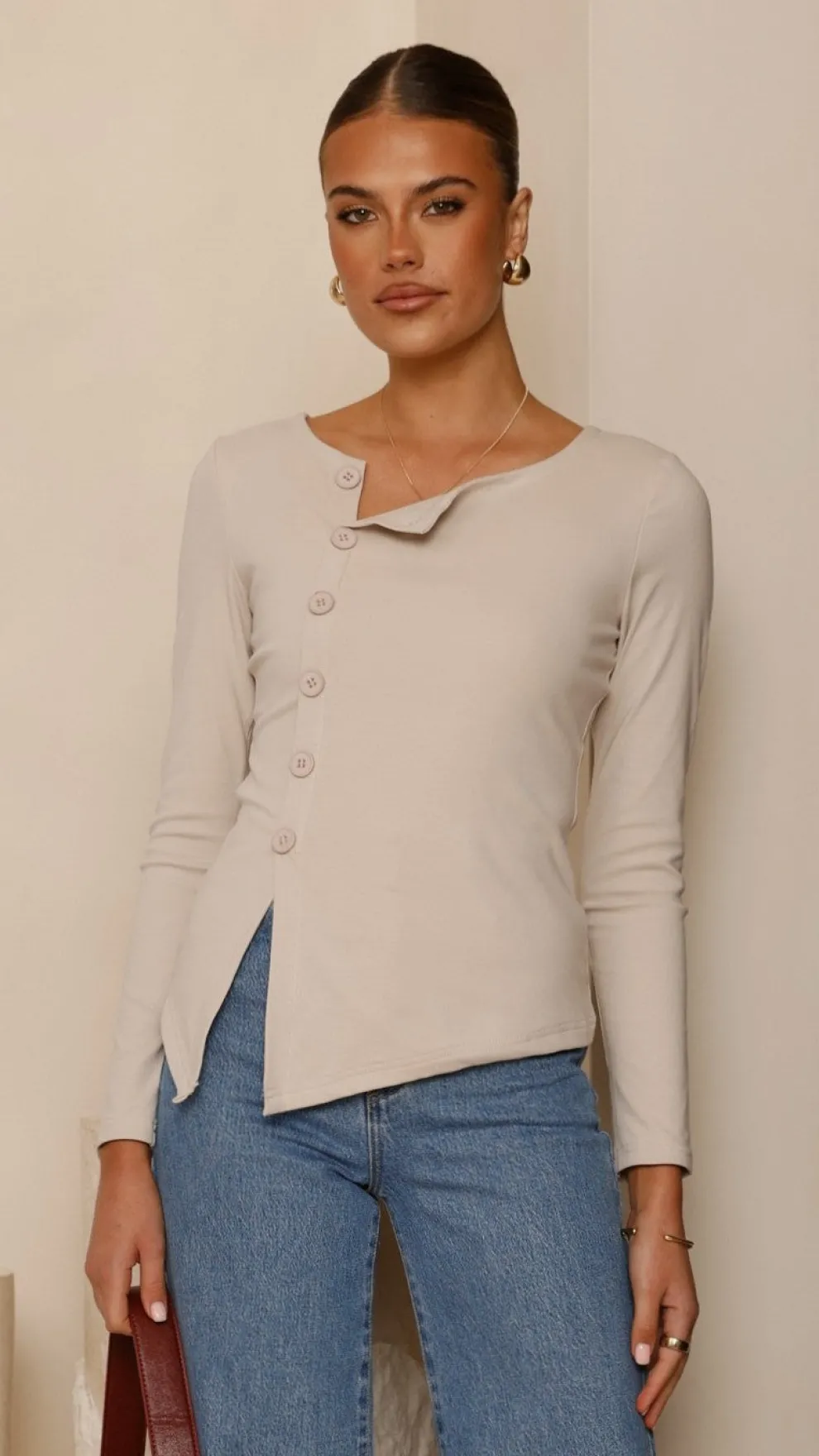 Addison Long Sleeve Top - Stone