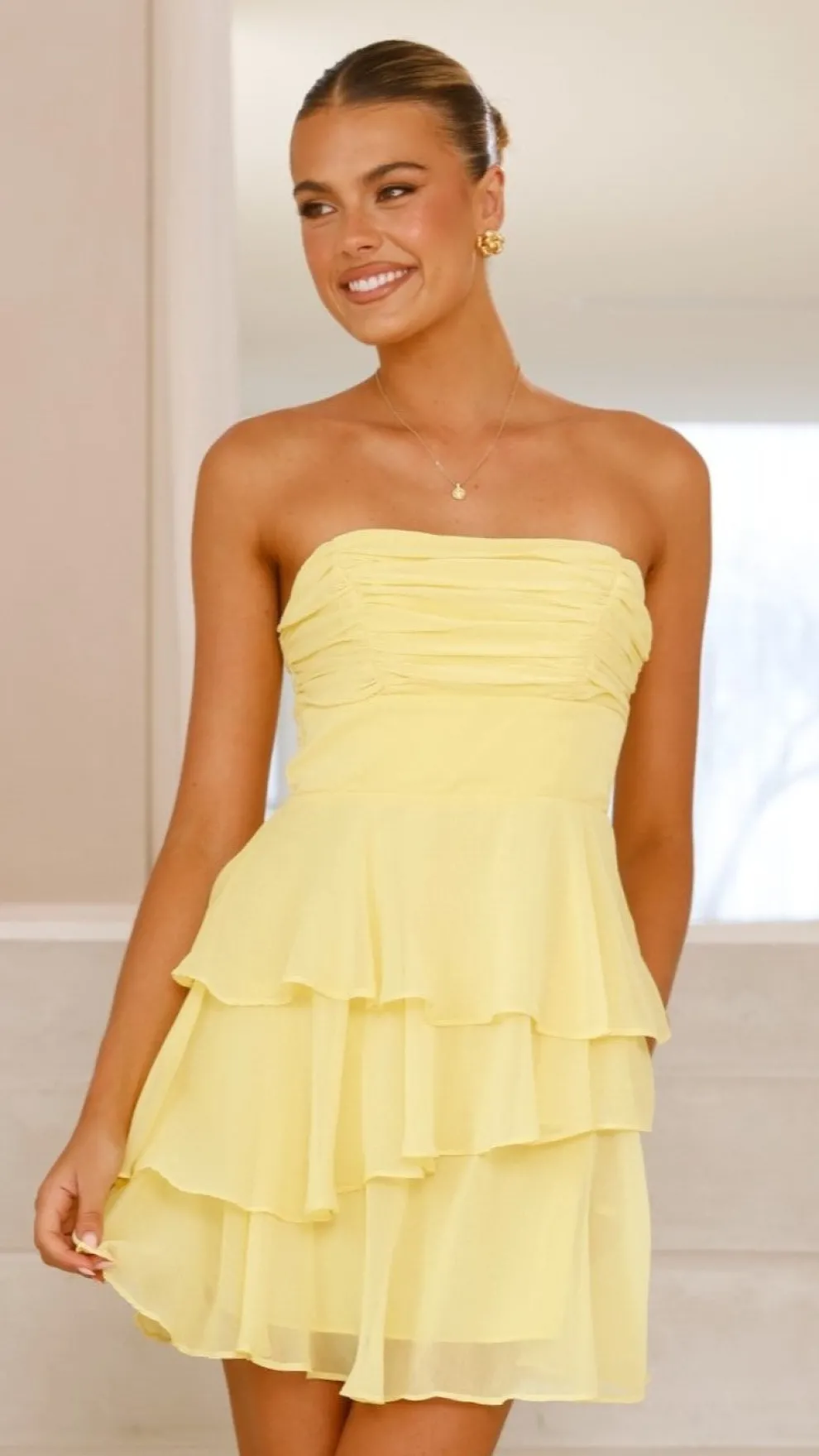 Alessia Mini Dress - Yellow