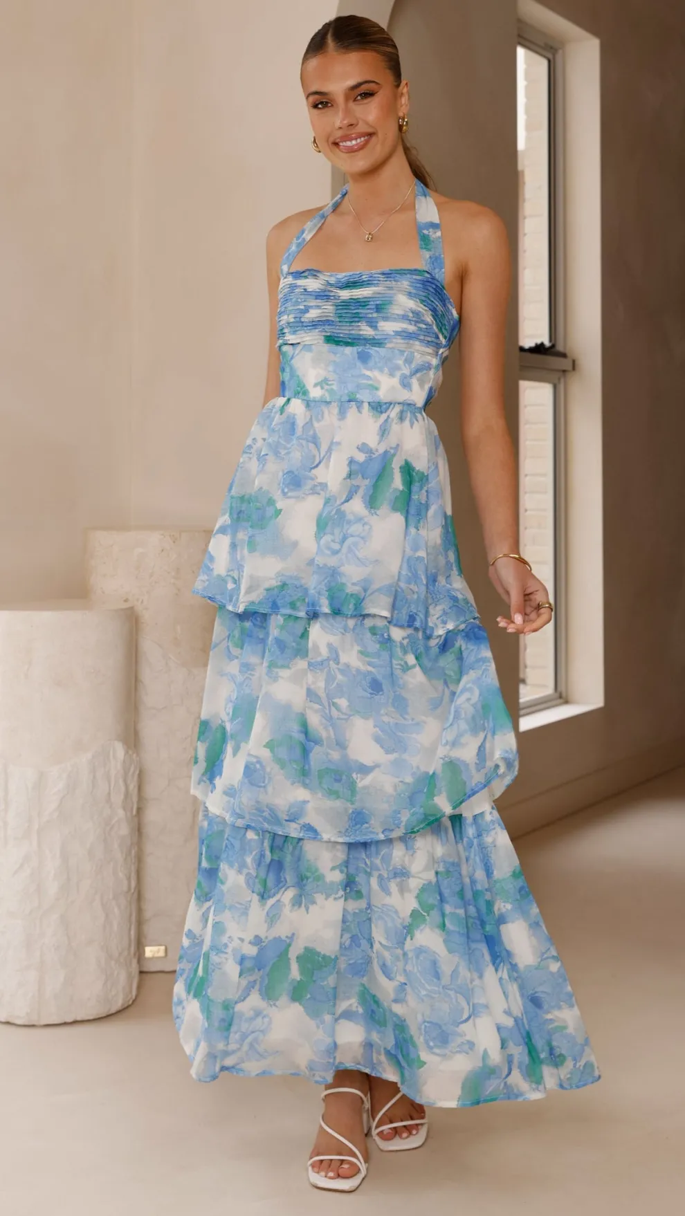Alice Maxi Dress - Blue Floral