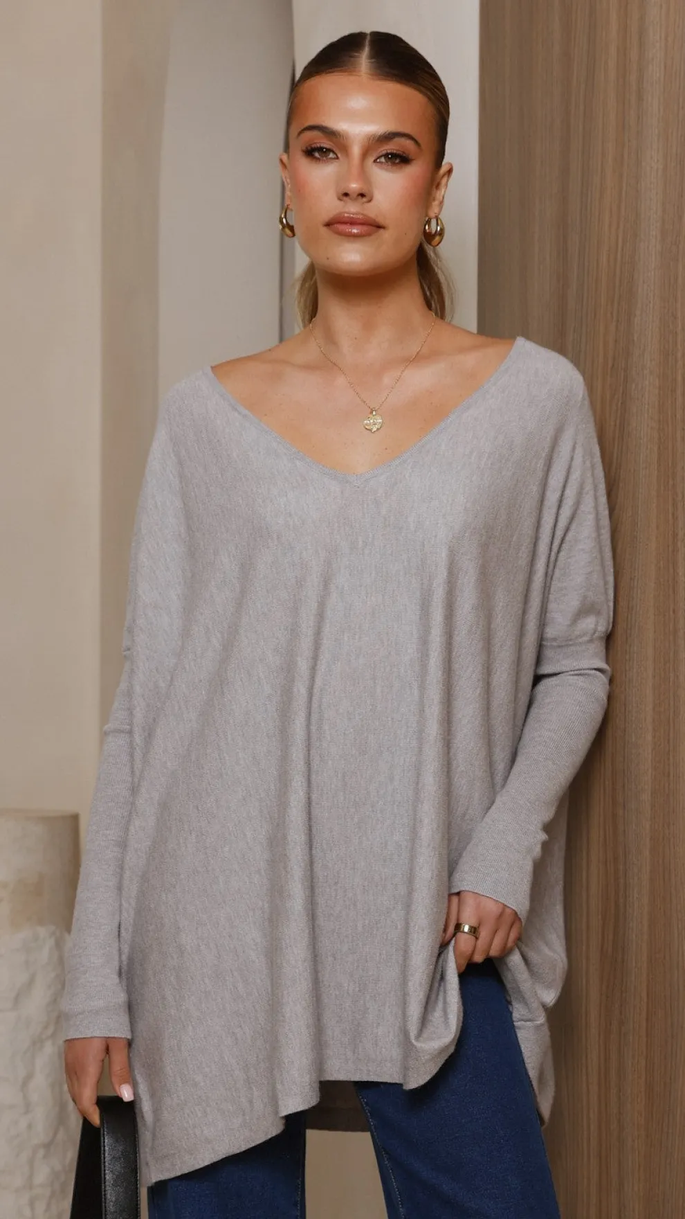 Amalia Knit Top - Grey