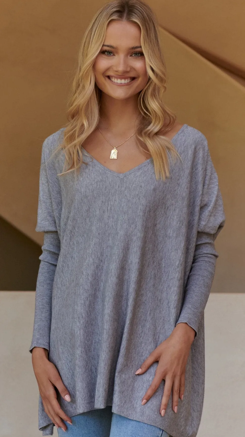 Amalia Knit Top - Grey