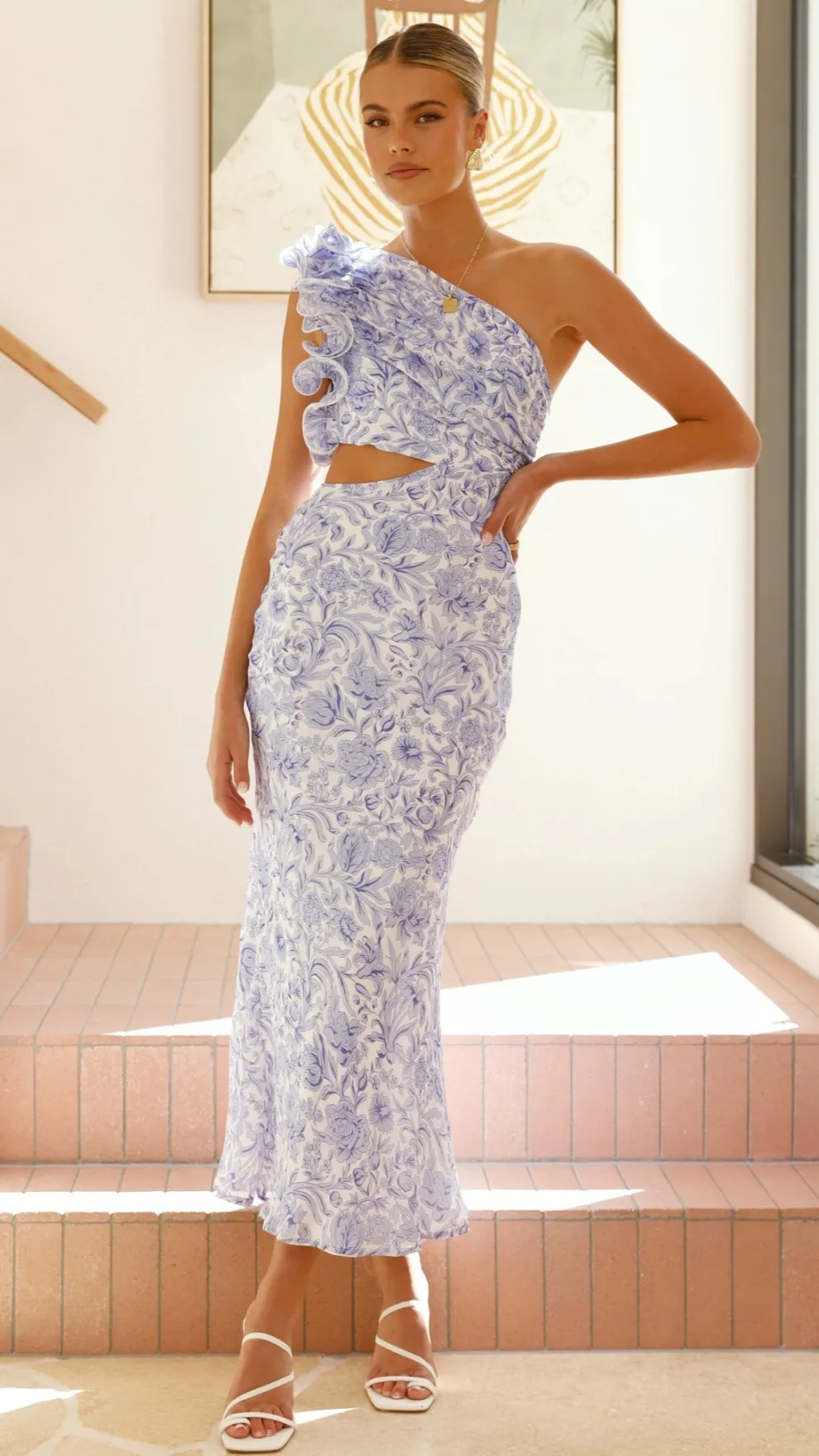 Amina Maxi Dress - Blue Floral