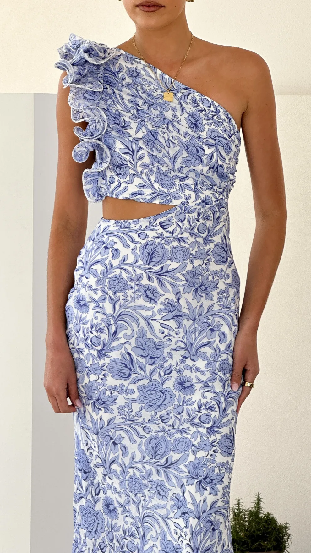 Amina Maxi Dress - Blue Floral