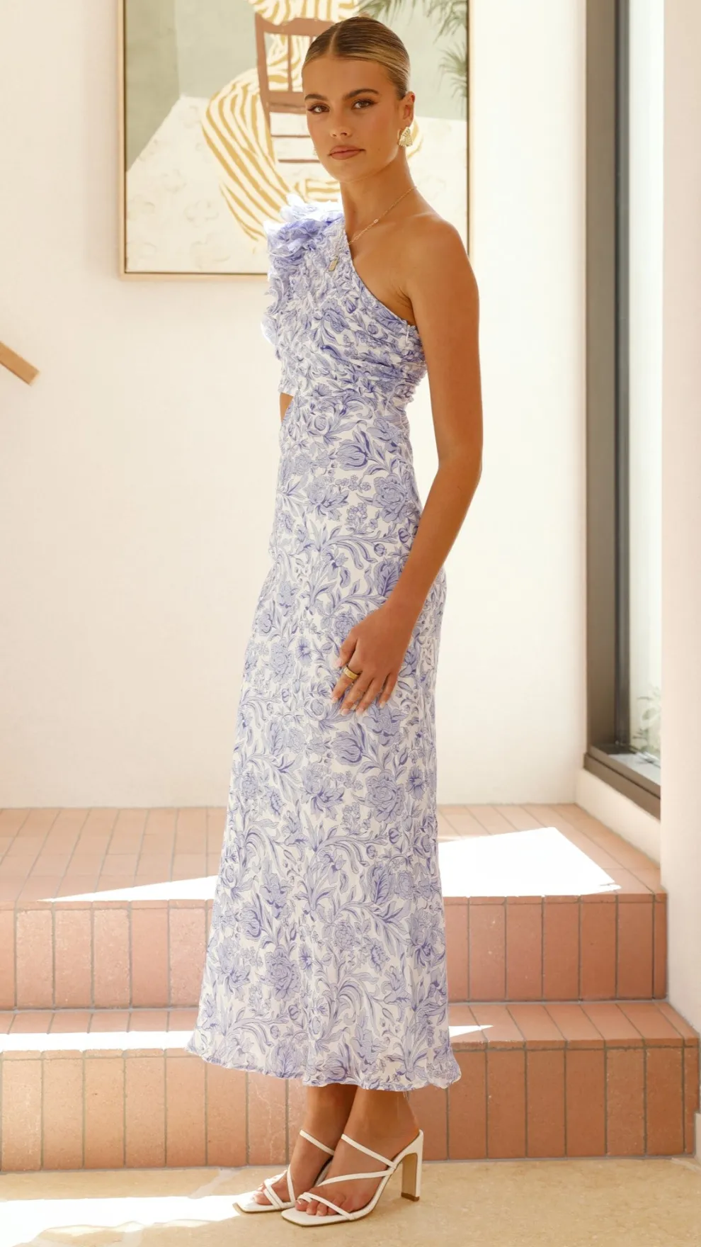 Amina Maxi Dress - Blue Floral