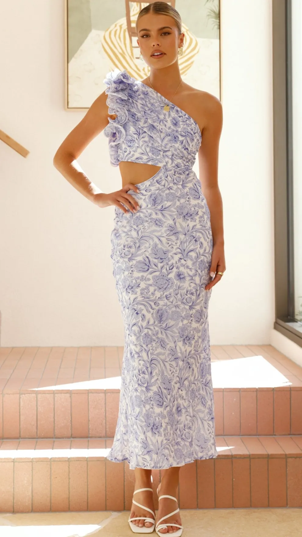 Amina Maxi Dress - Blue Floral