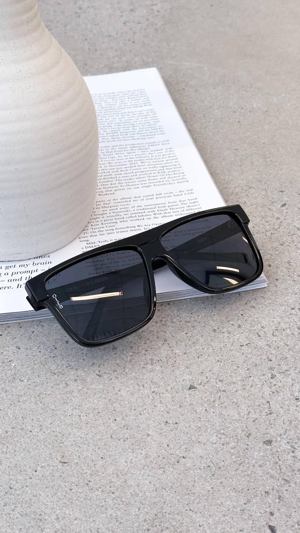 Amos Polarized Sunglasses - Black/Smoke