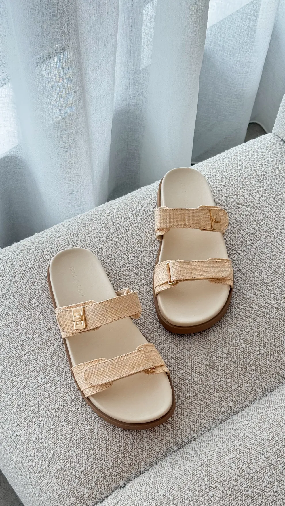 Amylee Slide - Cream Raffia