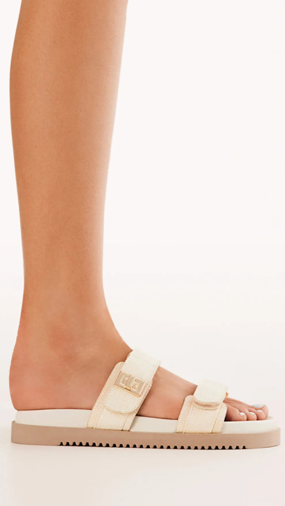Amylee Slide - Cream Raffia