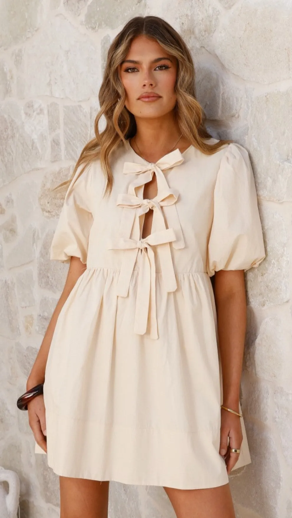 Arana Mini Dress - Beige