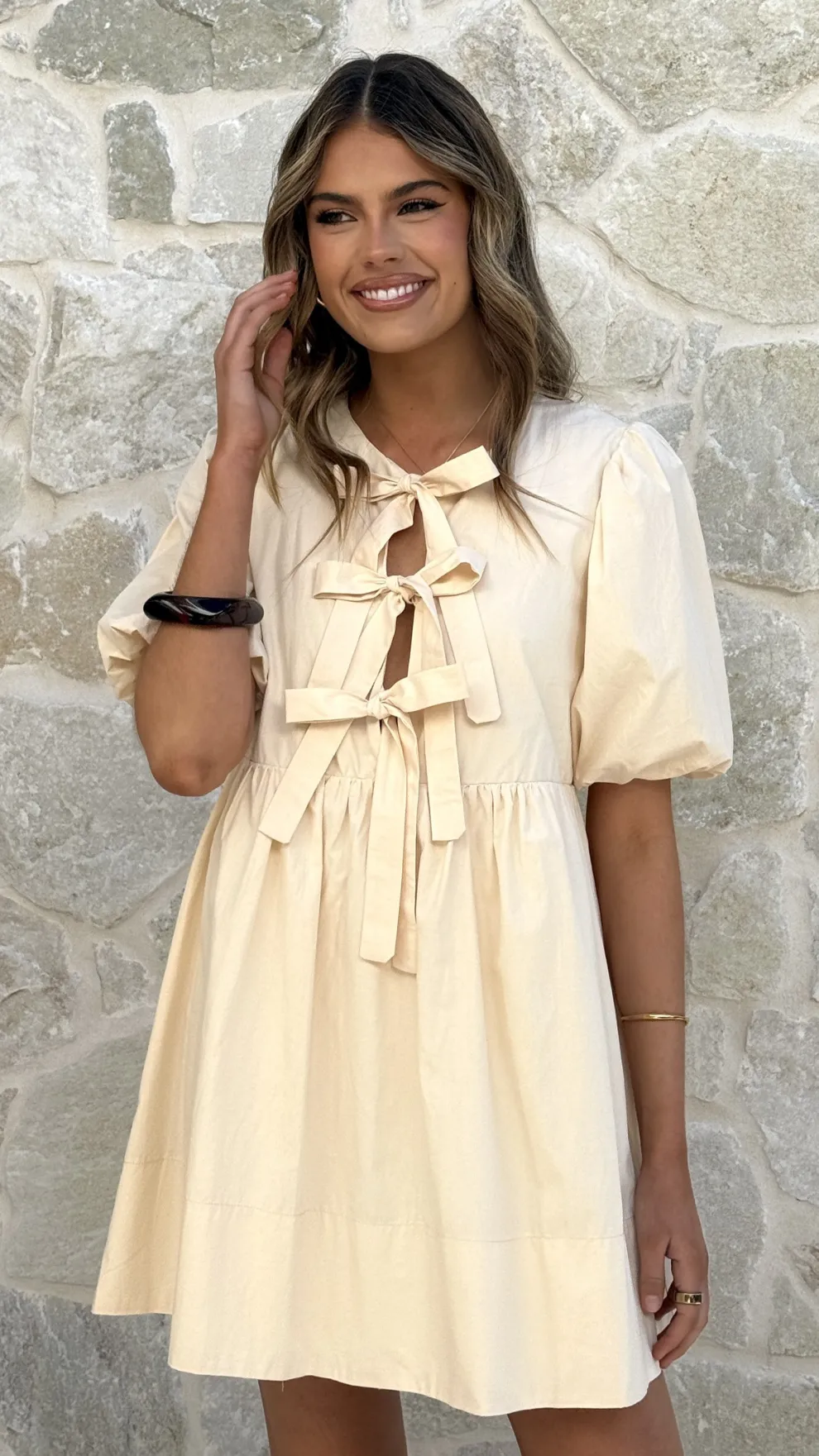 Arana Mini Dress - Beige