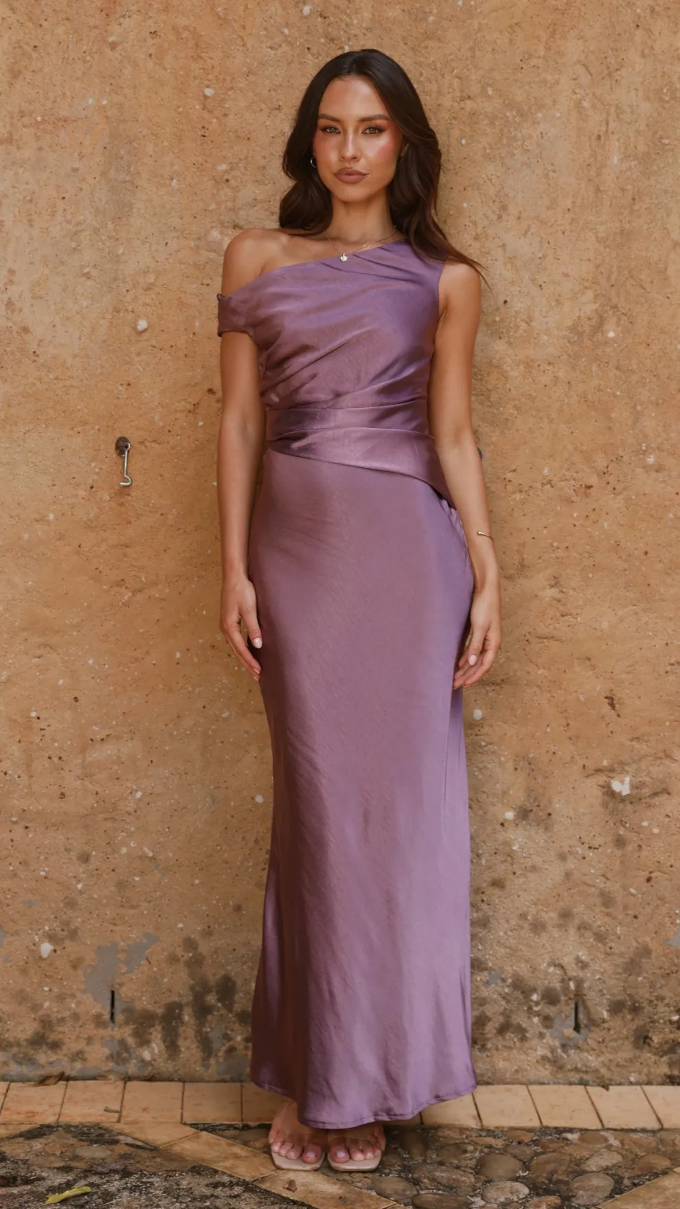 Auria Off Shoulder Maxi Dress - Plum