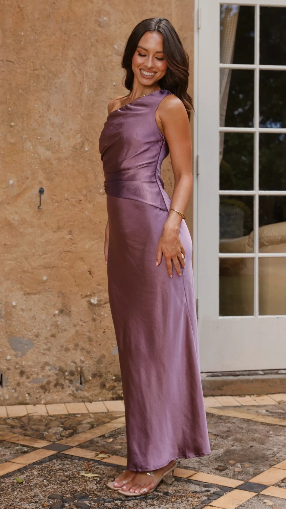 Auria Off Shoulder Maxi Dress - Plum