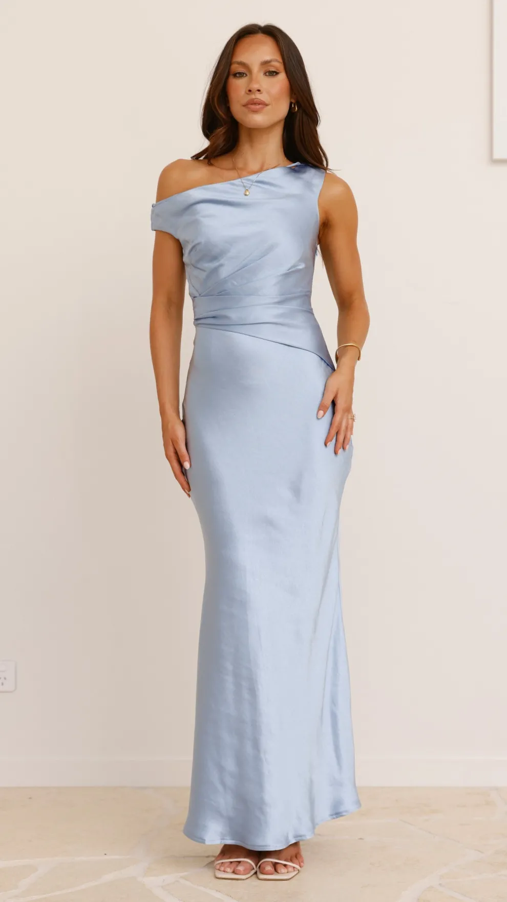 Auria Off Shoulder Maxi Dress - Blue