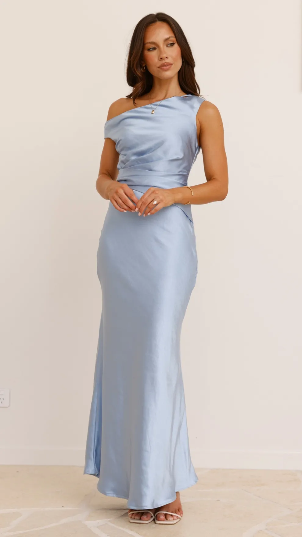 Auria Off Shoulder Maxi Dress - Blue