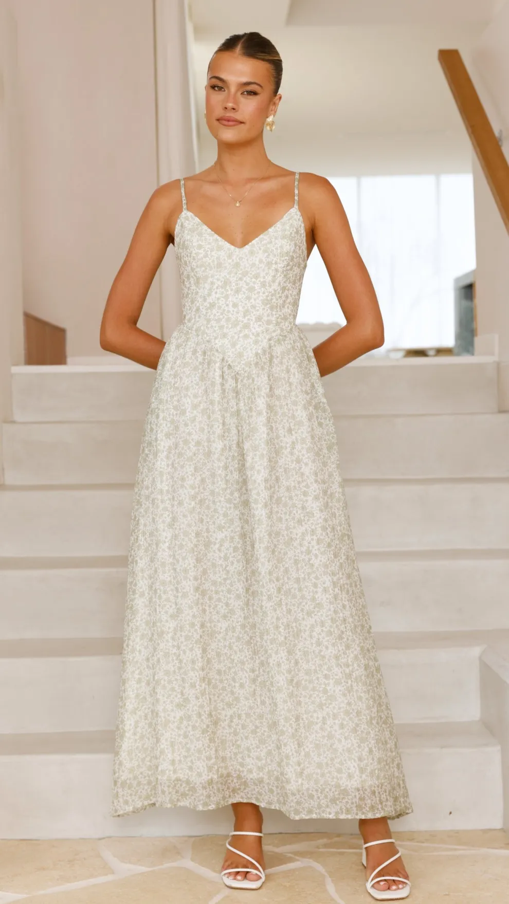 Azura Maxi Dress - Green Floral