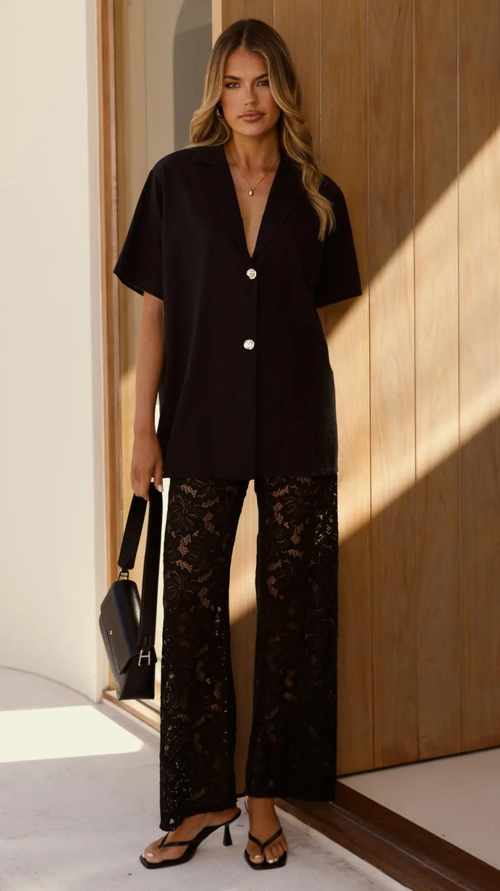 Azura Shirt And Pants Set - Black