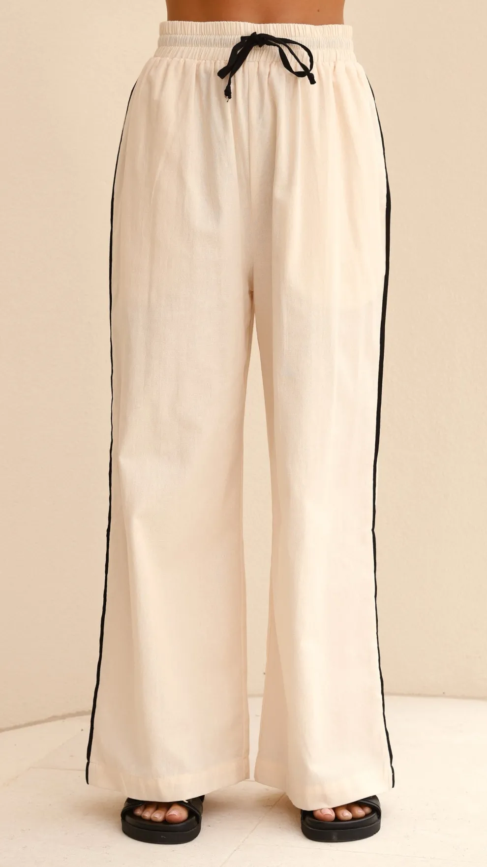Basima Pants - Beige / Black