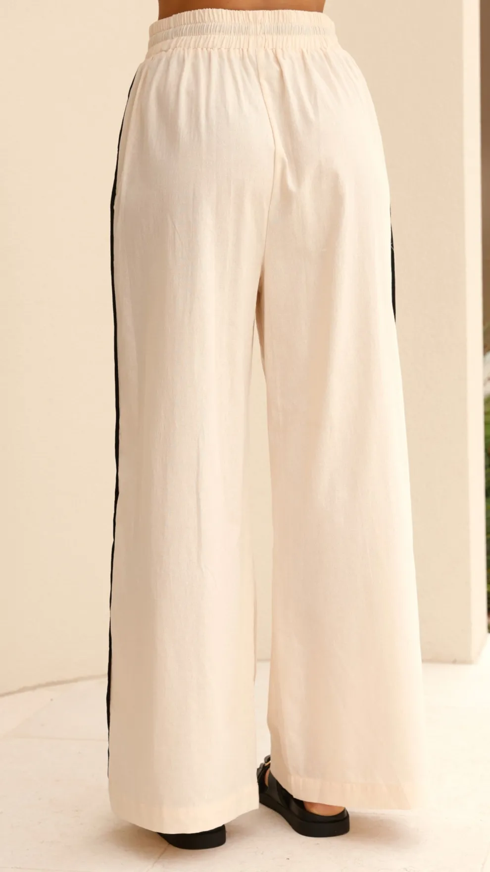 Basima Pants - Beige / Black