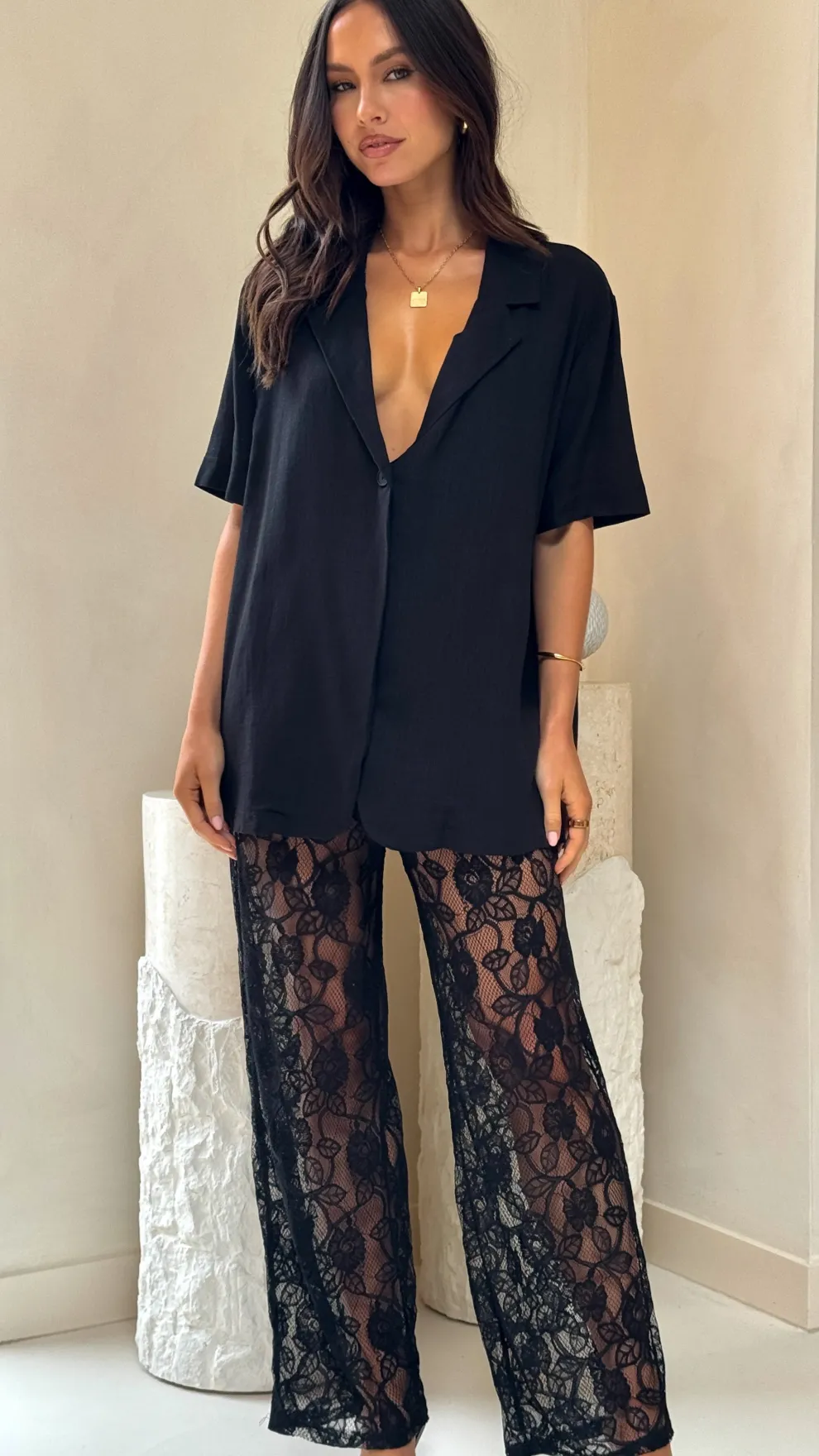 Baxter Pant - Black Lace