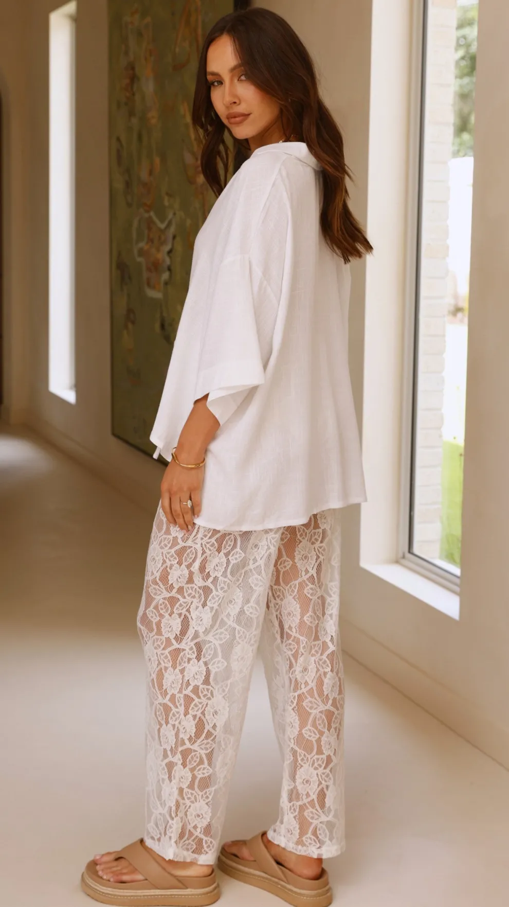 Baxter Pant - White Lace