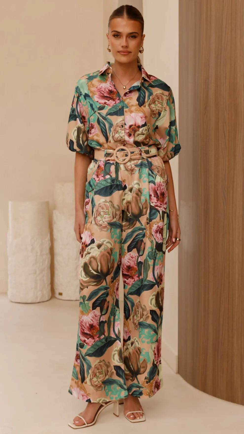 Becca Wide Leg Pants - Mocha Rose