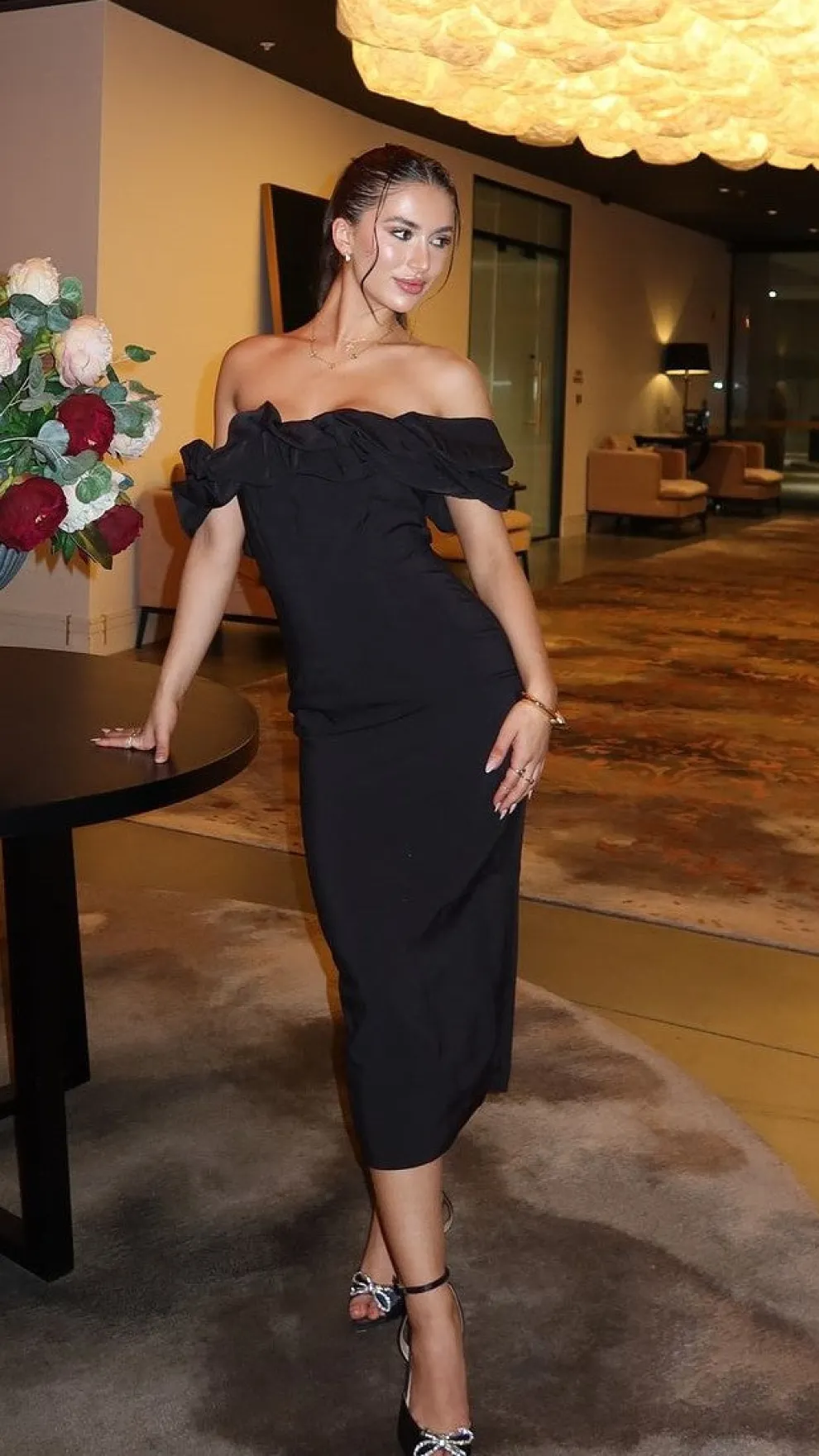 Bernadette Midi Dress - Black