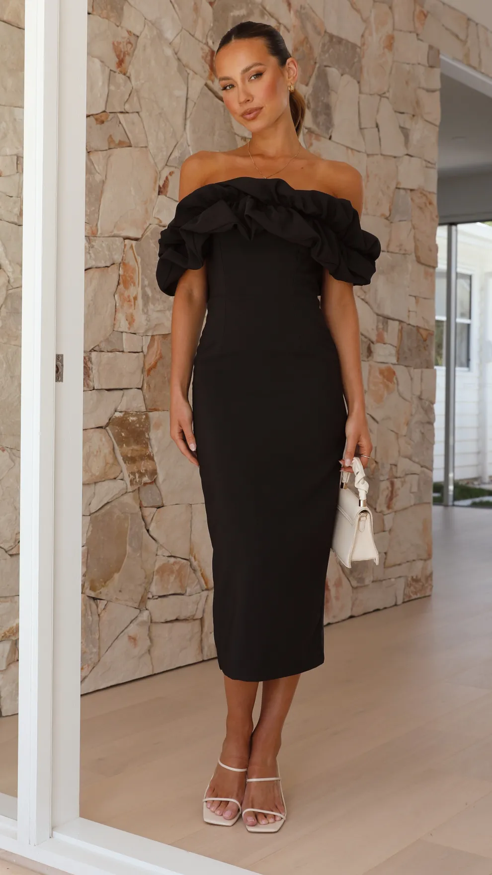 Bernadette Midi Dress - Black