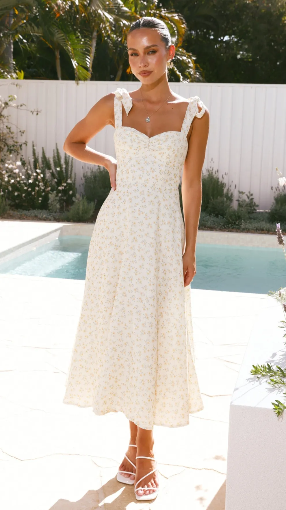 Blakely Midi Dress - Lemon Floral