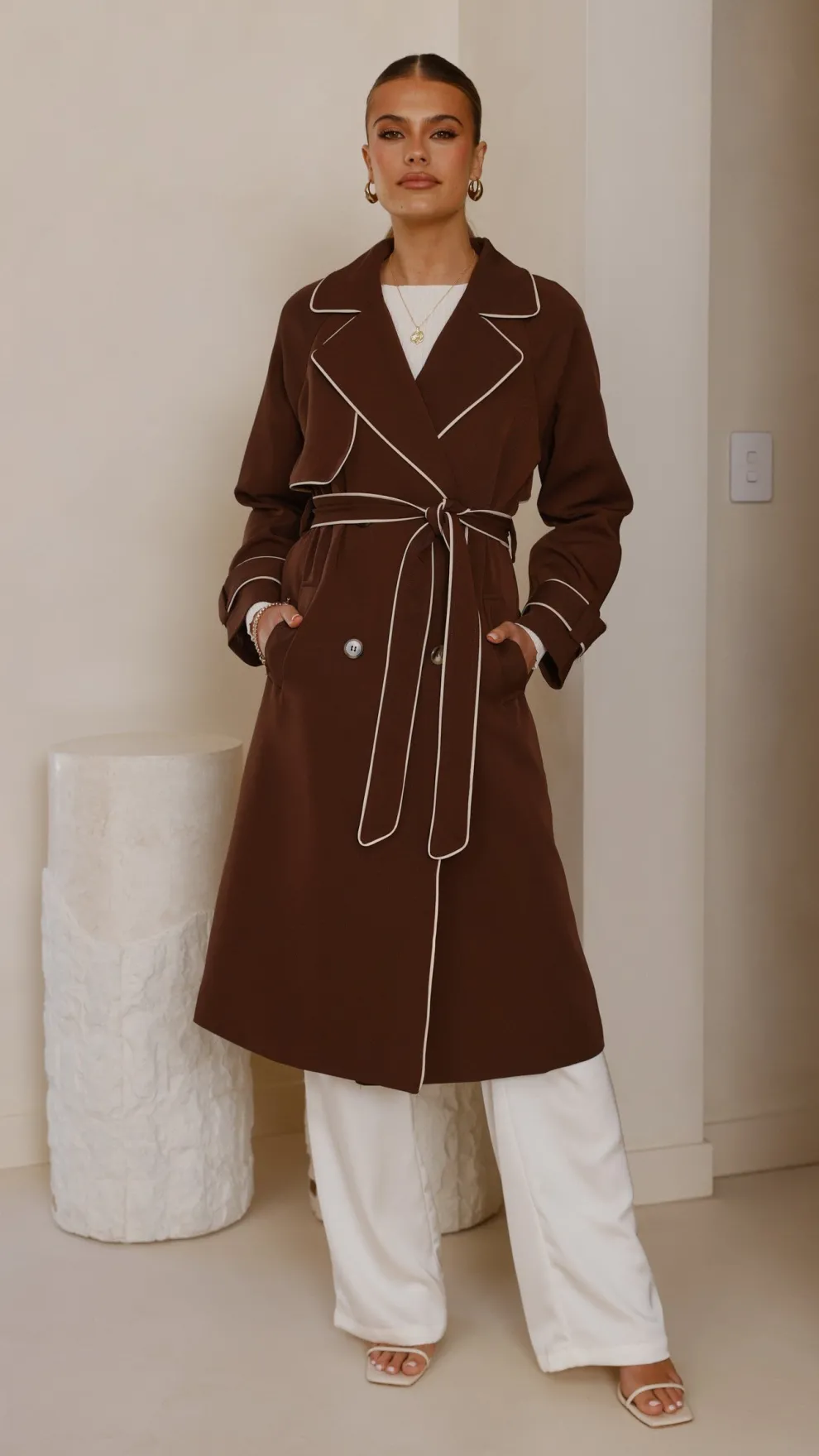 Blanca Trench Coat - Espresso