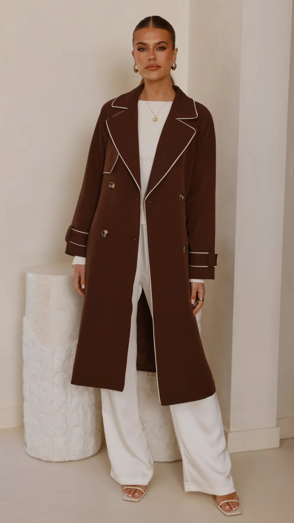 Blanca Trench Coat - Espresso