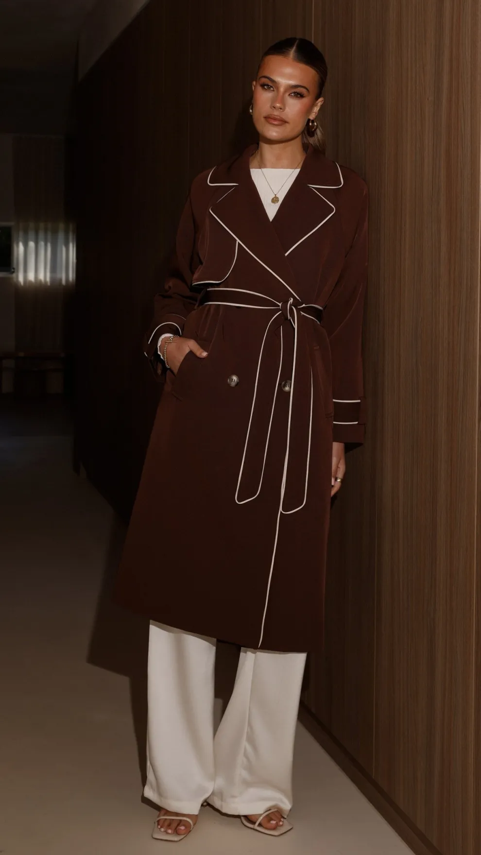 Blanca Trench Coat - Espresso
