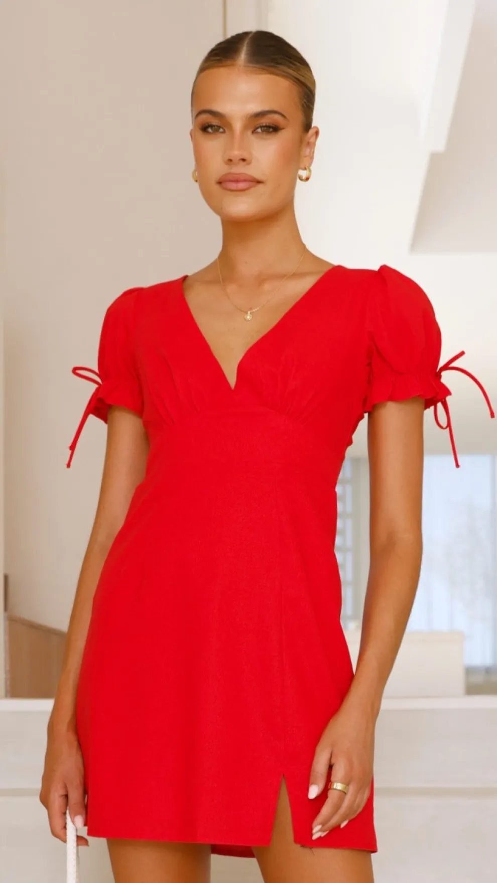 Breigh Mini Dress - Cherry Red