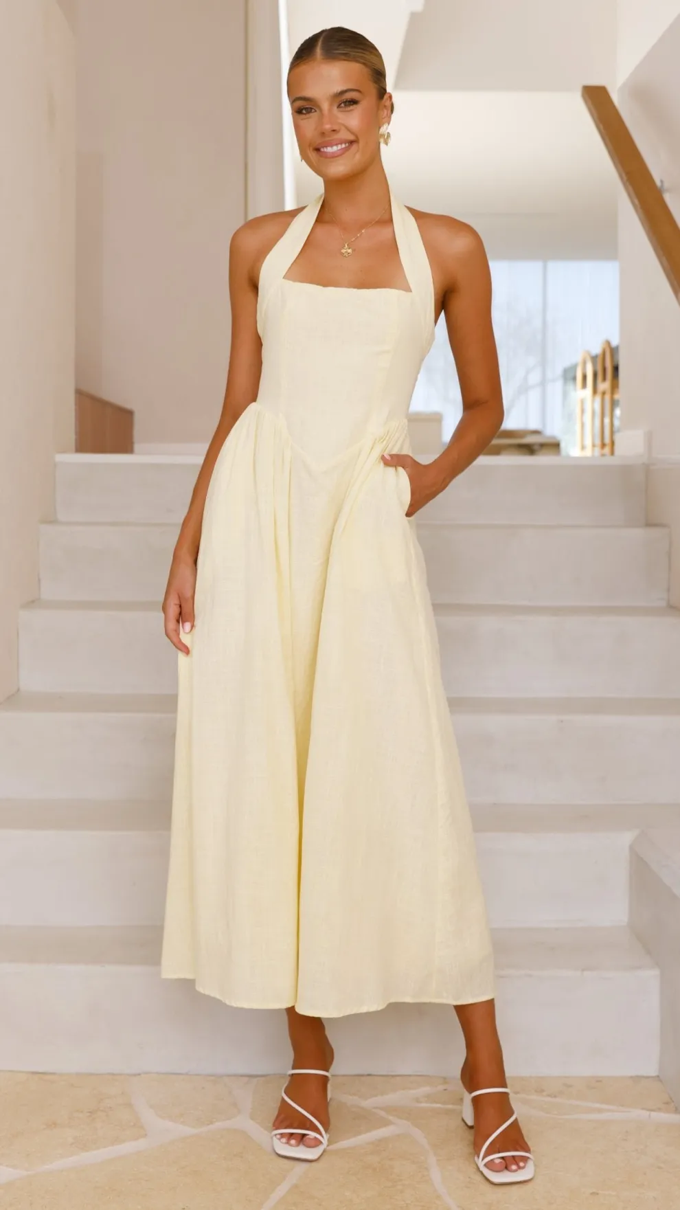 Caden Maxi Dress - Lemon