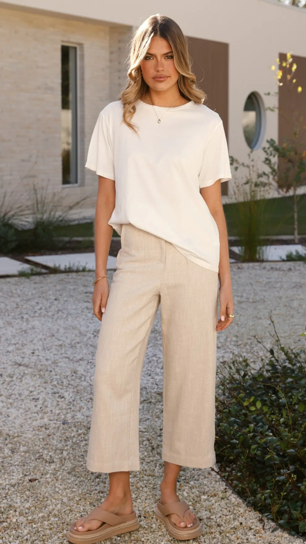 Cammie Capri Pants - Oat