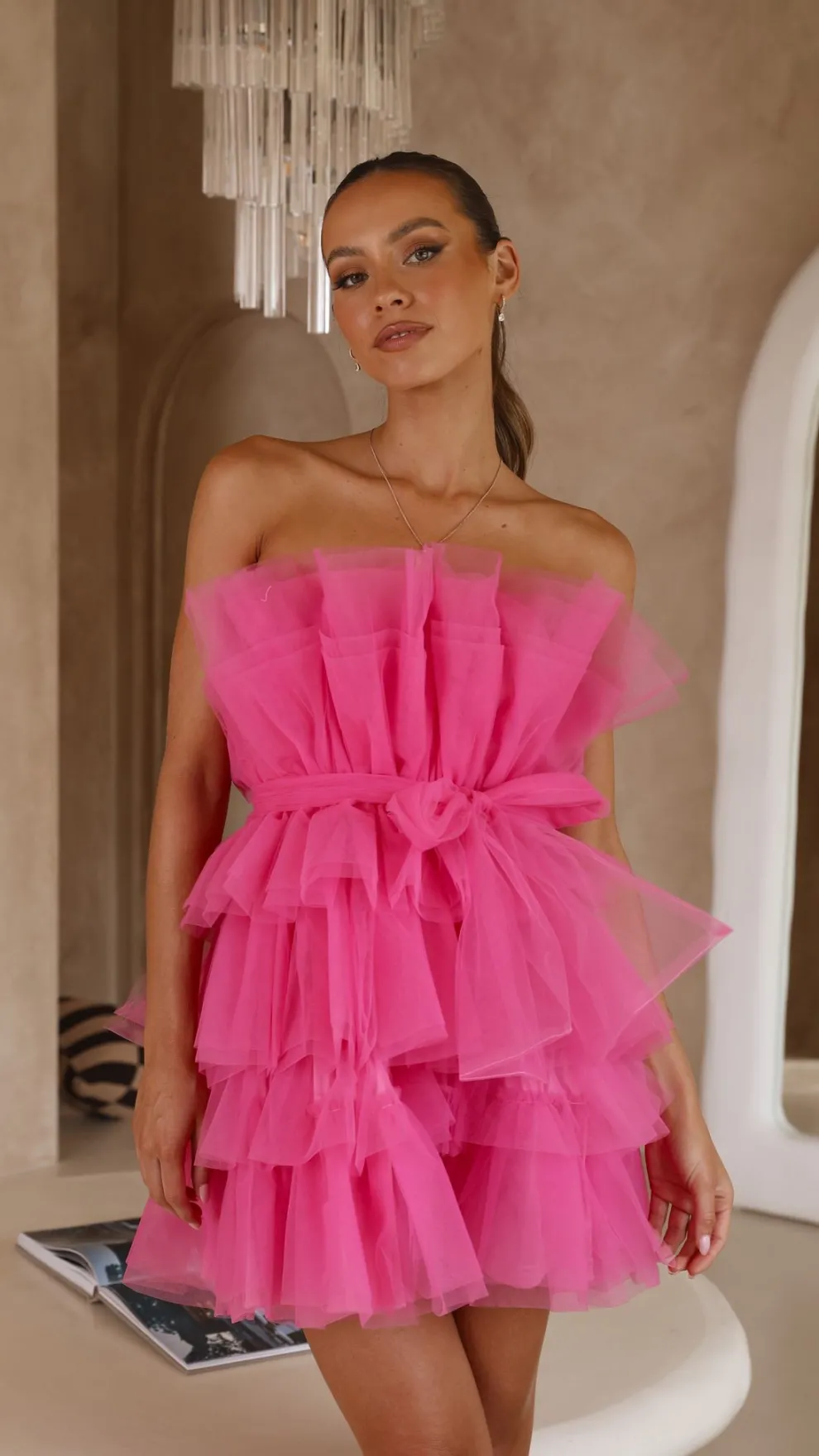 Carrie Mini Dress - Hot Pink