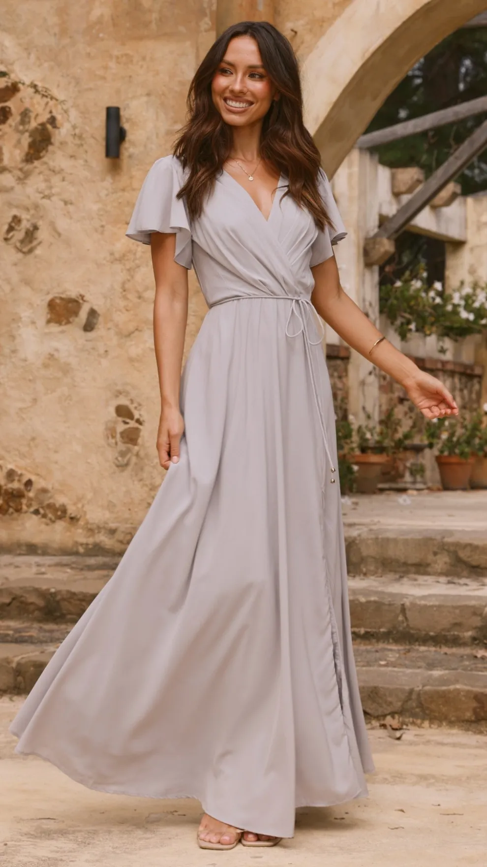 Charlize Maxi Dress - Silver