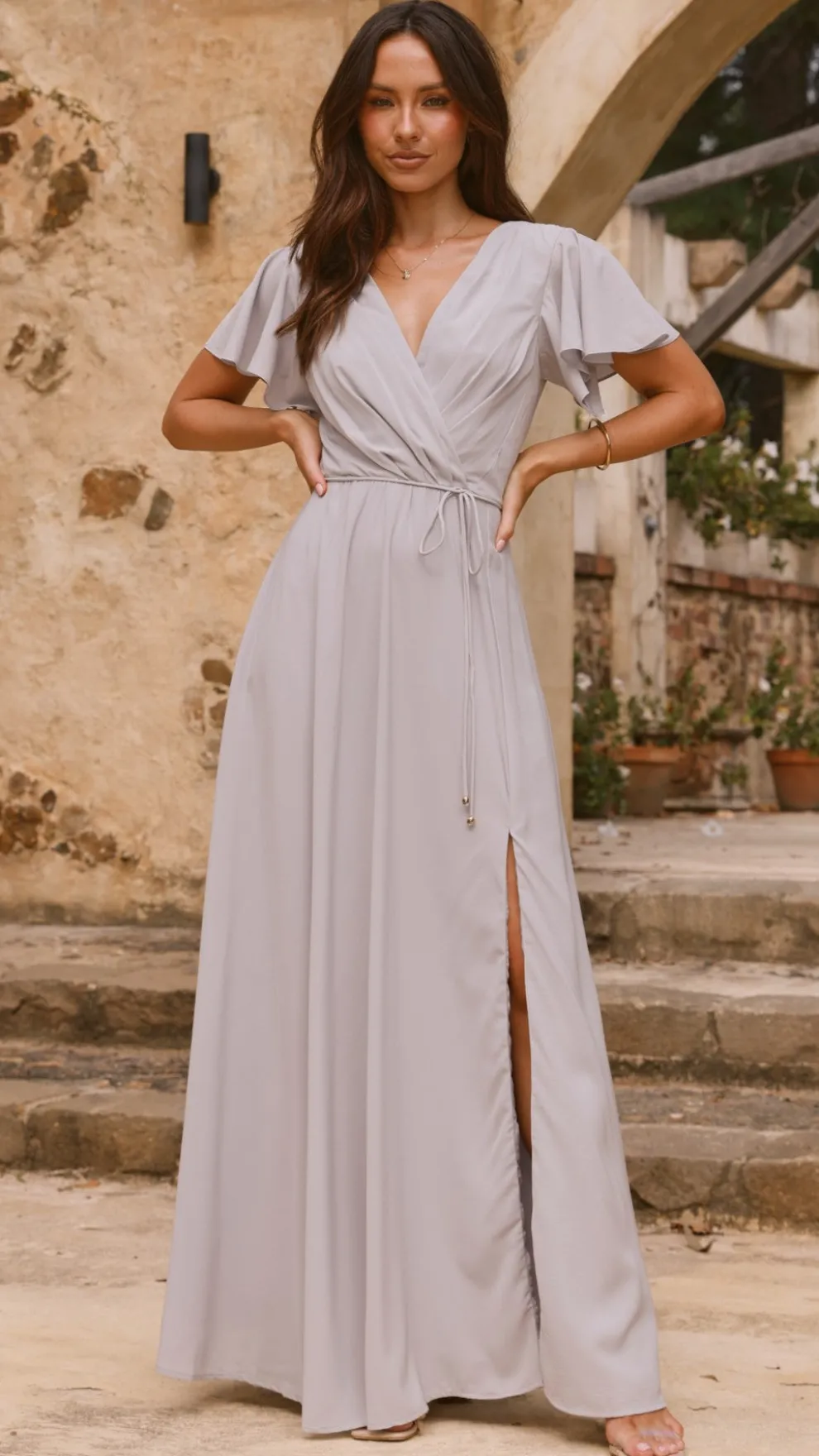 Charlize Maxi Dress - Silver