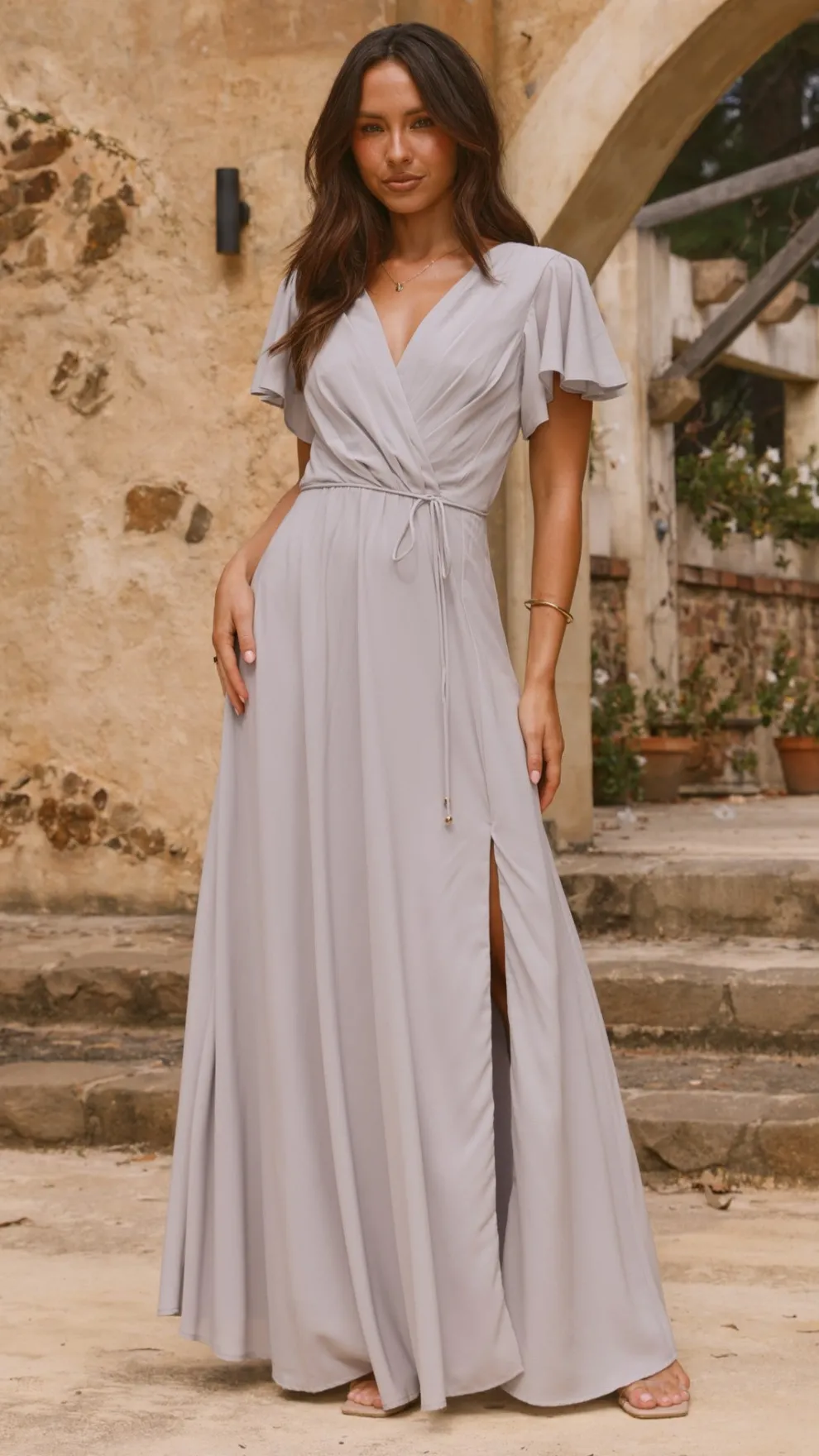 Charlize Maxi Dress - Silver