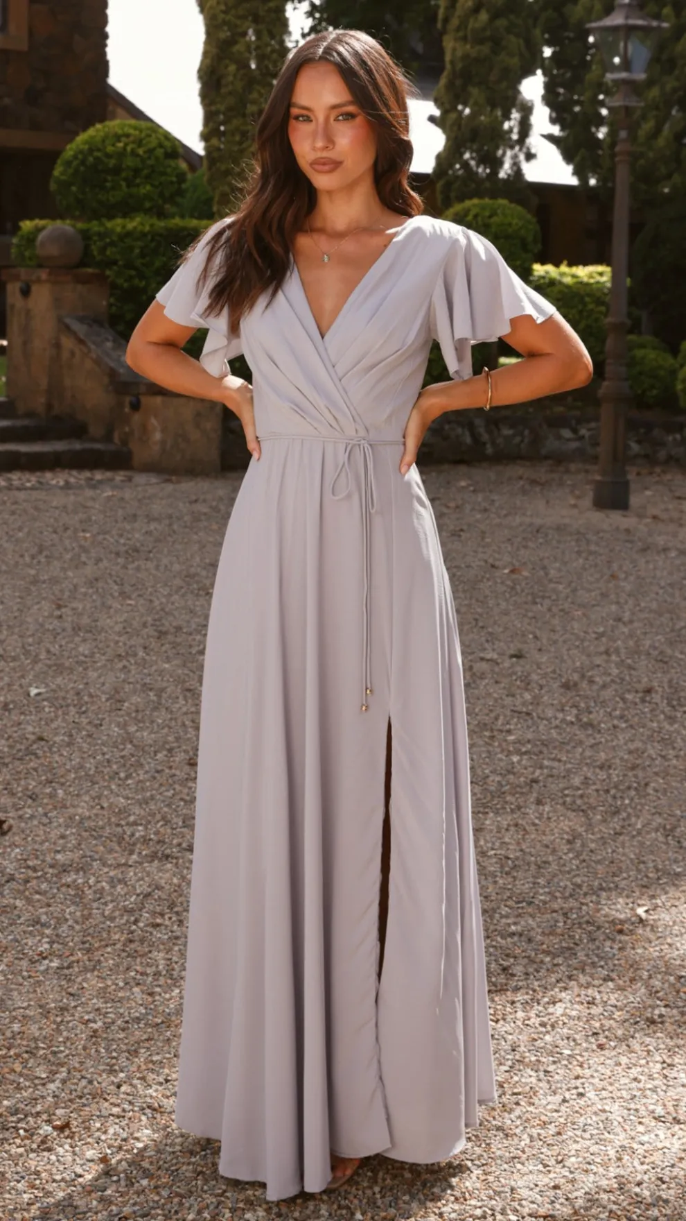 Charlize Maxi Dress - Silver