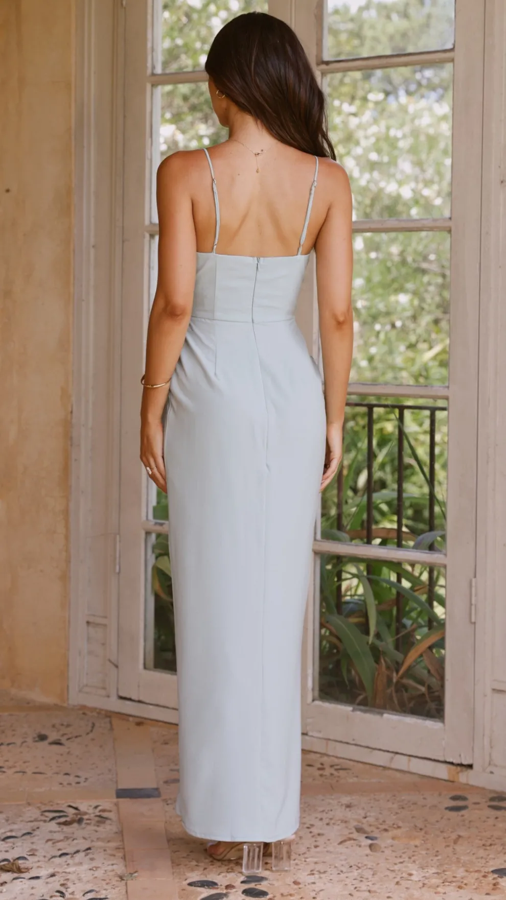 Charlotte Draped Maxi Dress - Sage